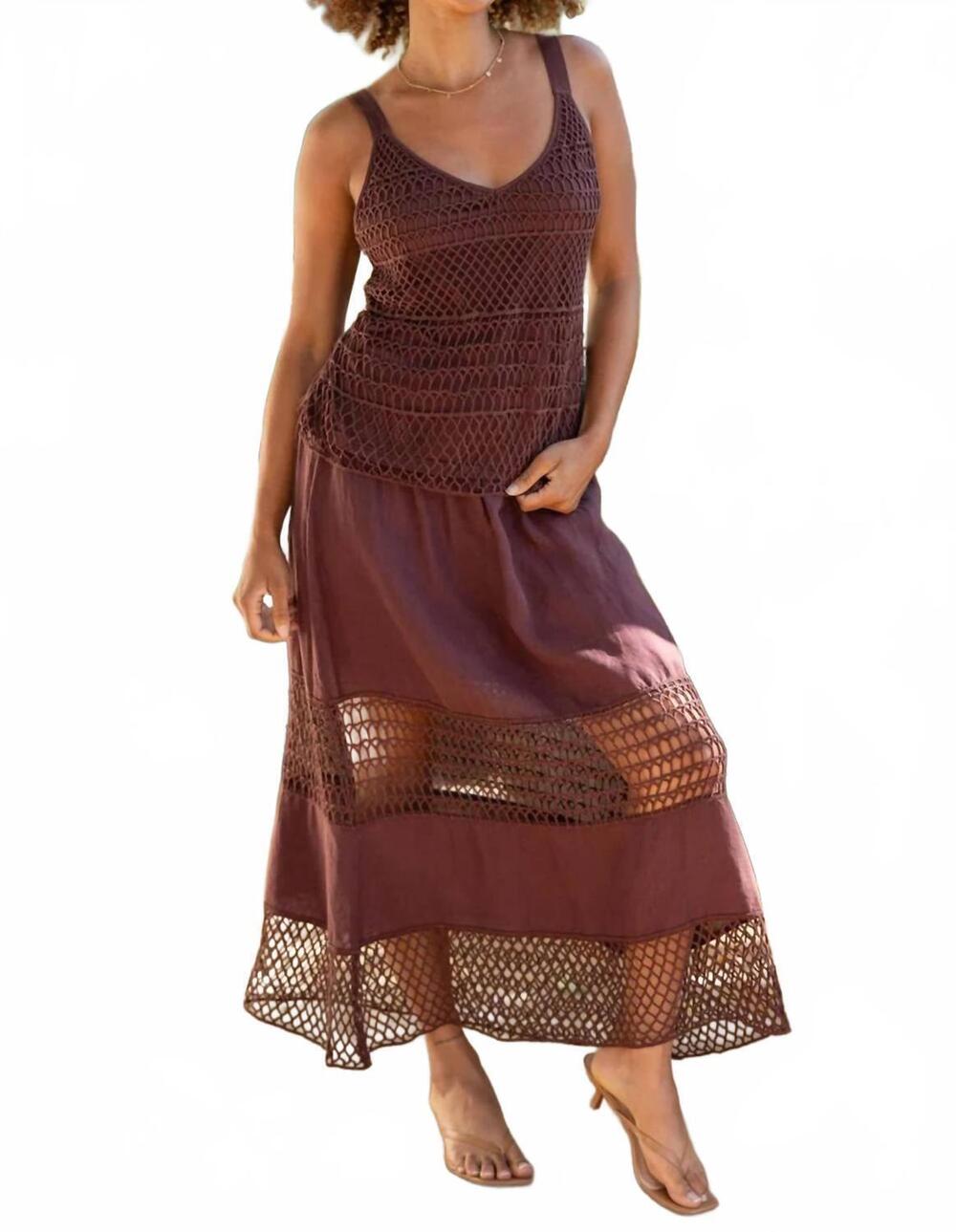NEW XCVI fola cotton crochet lace skirt in briar wood